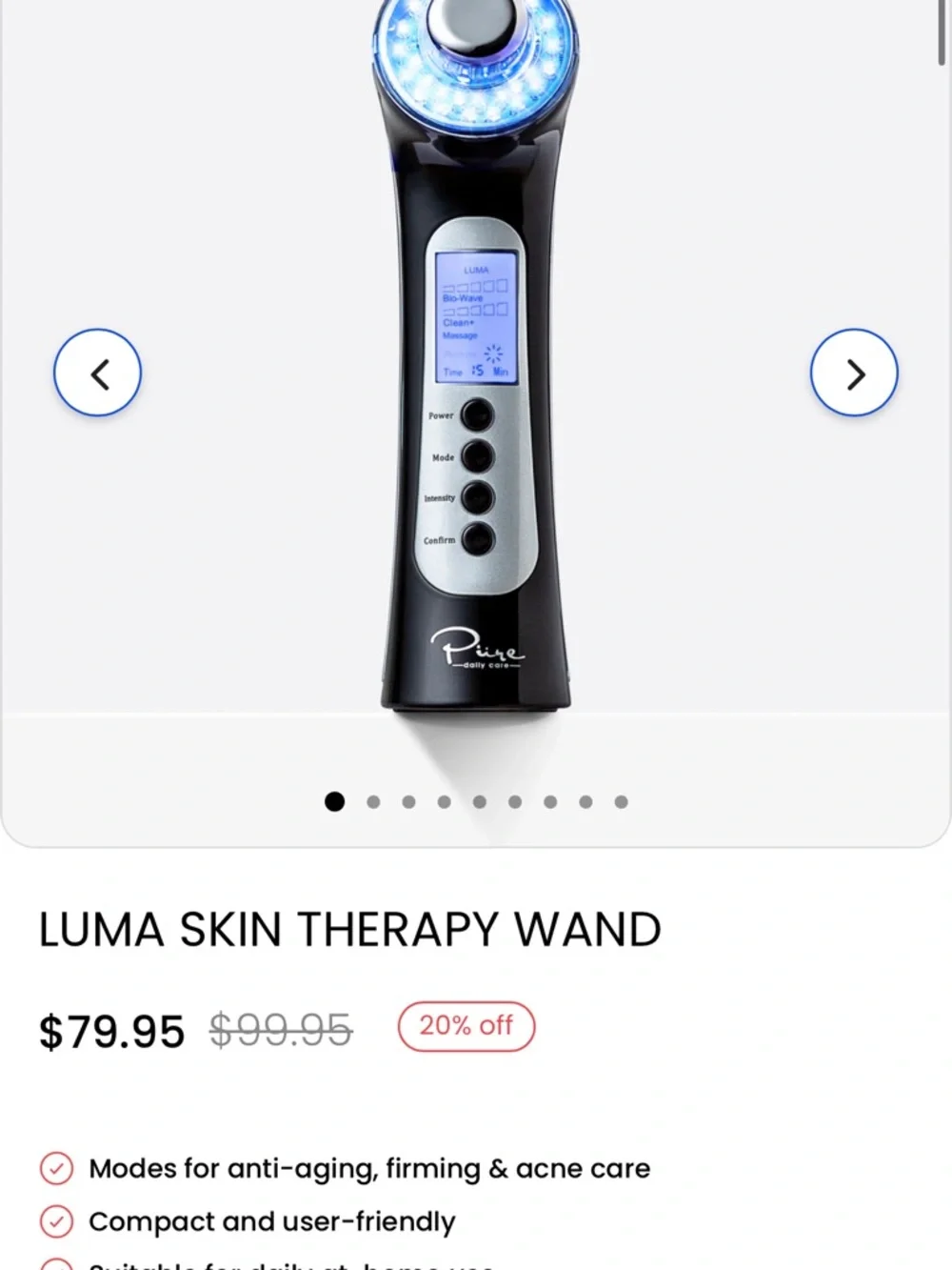 Luma Wand 4-in-1 LED Light Therapy Device - Black